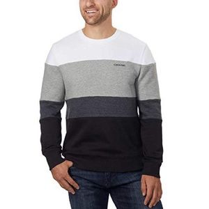 Calvin Klein Mens Long Sleeve Pullover Sweatshirt (Brilliant White Large)